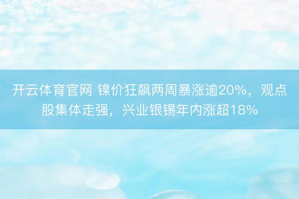开云体育官网 镍价狂飙两周暴涨逾20%，观点股集体走强，兴业银锡年内涨超18%