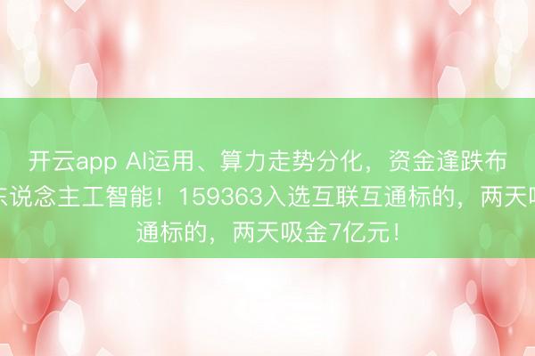 开云app AI运用、算力走势分化,资金逢跌布局创业板东说念主工智能!159363入选互联互通标的,两天吸金7亿元!