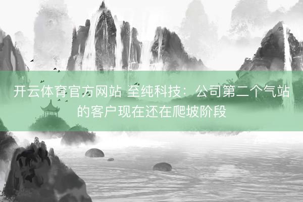 开云体育官方网站 至纯科技：公司第二个气站的客户现在还在爬坡阶段