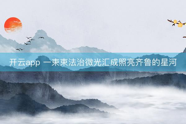开云app 一束束法治微光汇成照亮齐鲁的星河