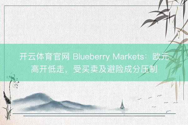 开云体育官网 Blueberry Markets：欧元高开低走，受买卖及避险成分压制
