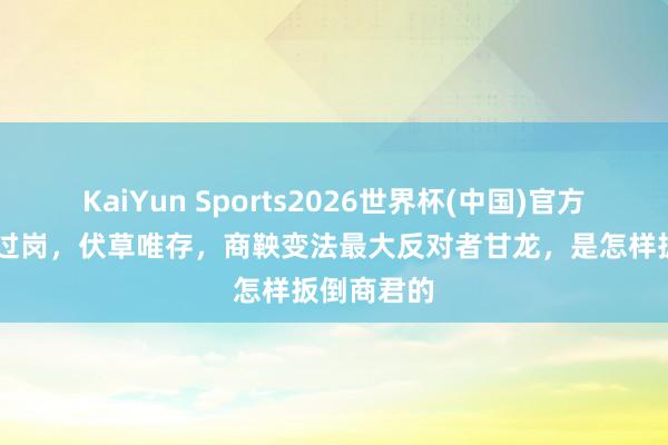 KaiYun Sports2026世界杯(中国)官方网站 飓风过岗，伏草唯存，商鞅变法最大反对者甘龙，是怎样扳倒商君的