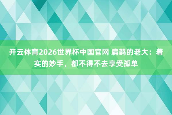 开云体育2026世界杯中国官网 扁鹊的老大：着实的妙手，都不得不去享受孤单