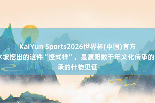 KaiYun Sports2026世界杯(中国)官方网站 西水坡挖出的这件“怪式样”，是濮阳数千年文化传承的什物见证