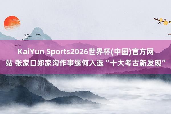 KaiYun Sports2026世界杯(中国)官方网站 张家口郑家沟作事缘何入选“十大考古新发现”