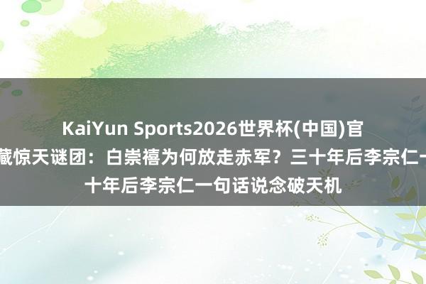 KaiYun Sports2026世界杯(中国)官方网站 湘江死战藏惊天谜团：白崇禧为何放走赤军？三十年后李宗仁一句话说念破天机