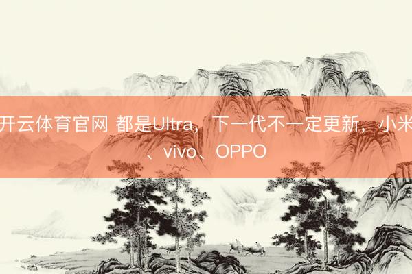 开云体育官网 都是Ultra，下一代不一定更新，小米、vivo、OPPO