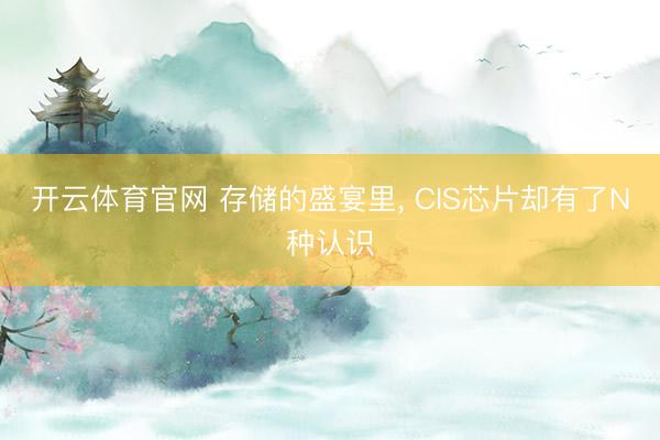 开云体育官网 存储的盛宴里, CIS芯片却有了N种认识