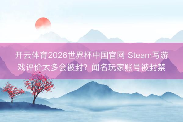 开云体育2026世界杯中国官网 Steam写游戏评价太多会被封？闻名玩家账号被封禁