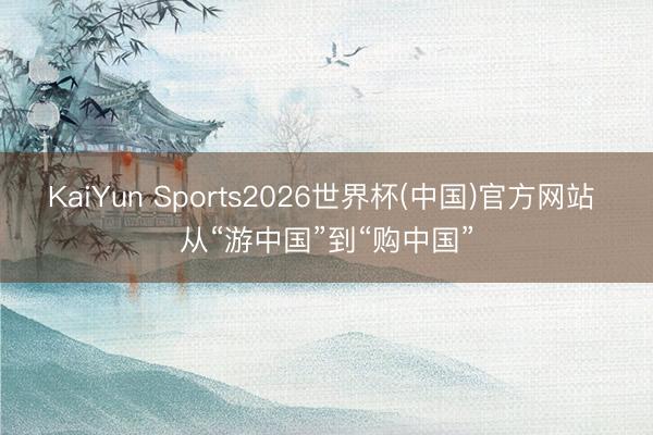KaiYun Sports2026世界杯(中国)官方网站 从“游中国”到“购中国”