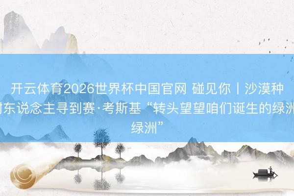 开云体育2026世界杯中国官网 碰见你丨沙漠种树东说念主寻到赛·考斯基 “转头望望咱们诞生的绿洲”