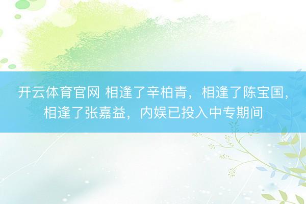 开云体育官网 相逢了辛柏青，相逢了陈宝国，相逢了张嘉益，内娱已投入中专期间
