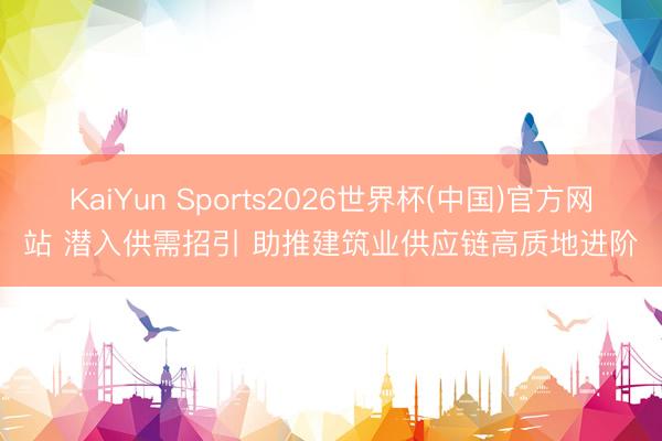 KaiYun Sports2026世界杯(中国)官方网站 潜入供需招引 助推建筑业供应链高质地进阶